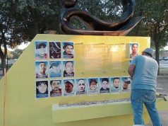 Instalan fotografías de víctimas de desaparición forzada en memorial en Nuevo Laredo